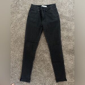 Kancan Size 25 Black with white Polk-a-dot Jeans